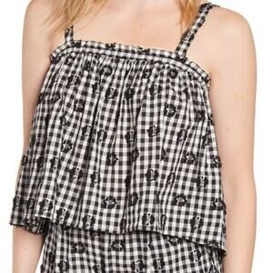 Lou & Grey floral embroidery cropped tank top